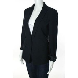 BCBGMAXAZRIA Black Peek Lapel Long Sleeve Blazer Jacket Sz S